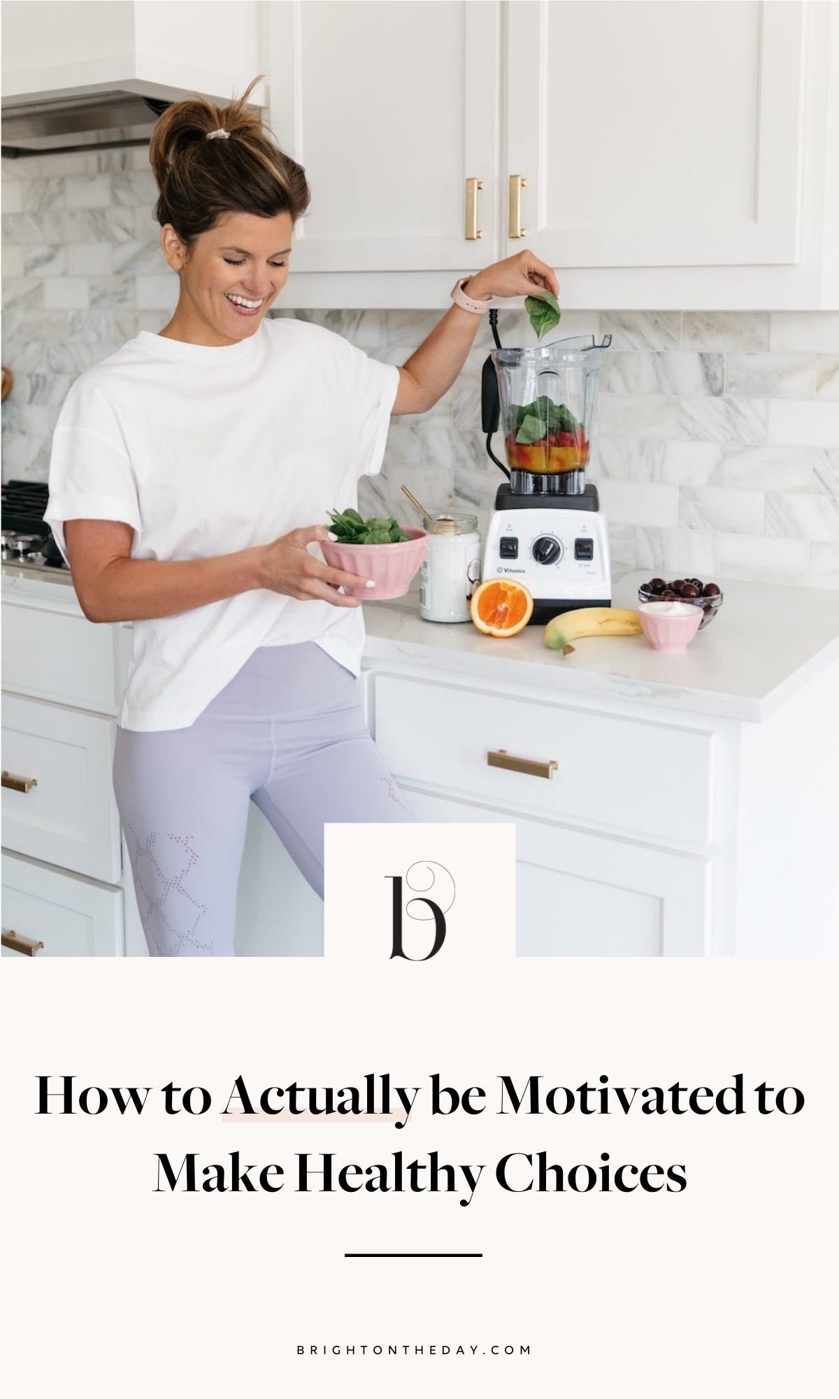 brighton keller using Vitamin to make healthy smoothie