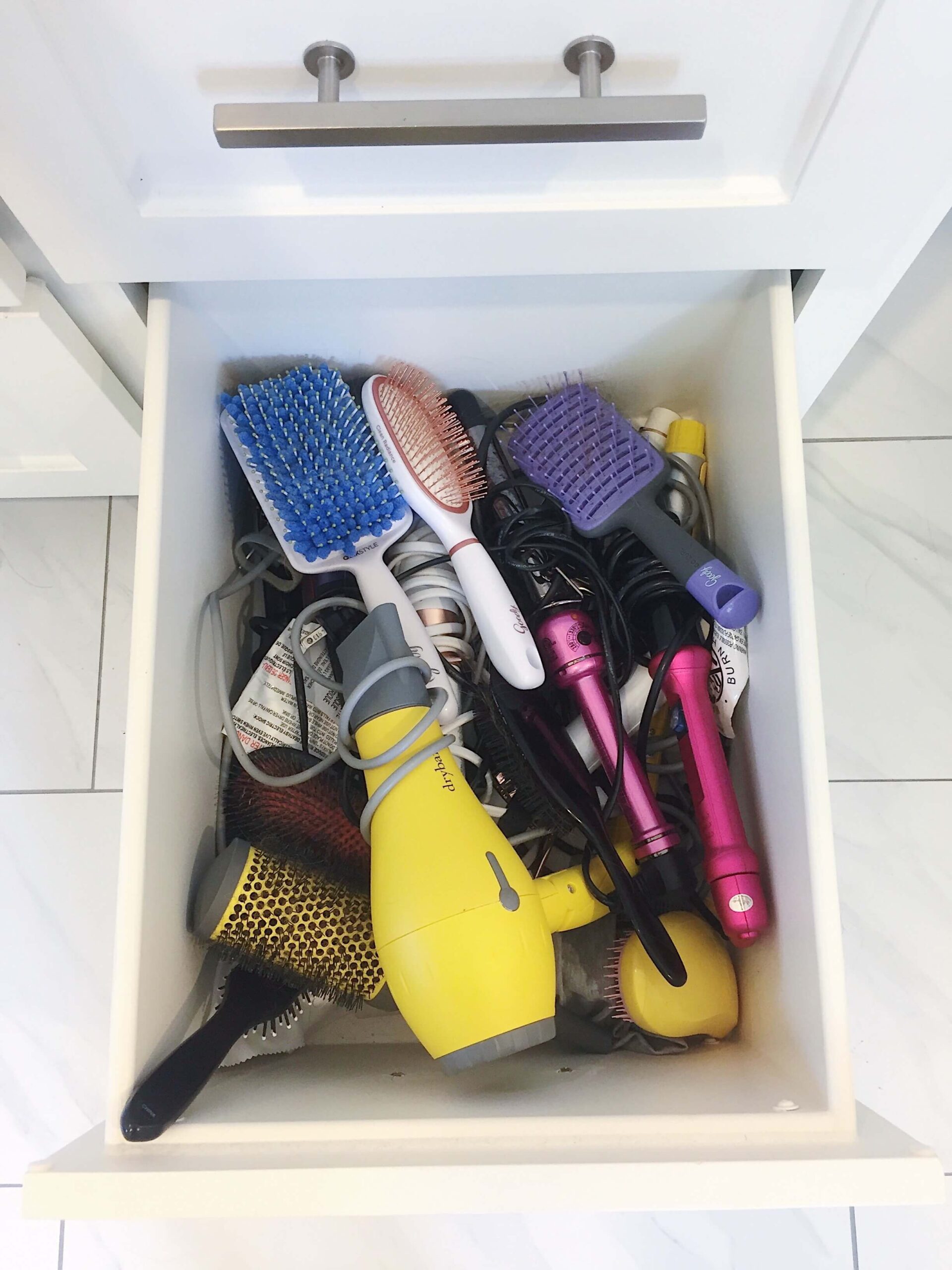 hair product before organizing