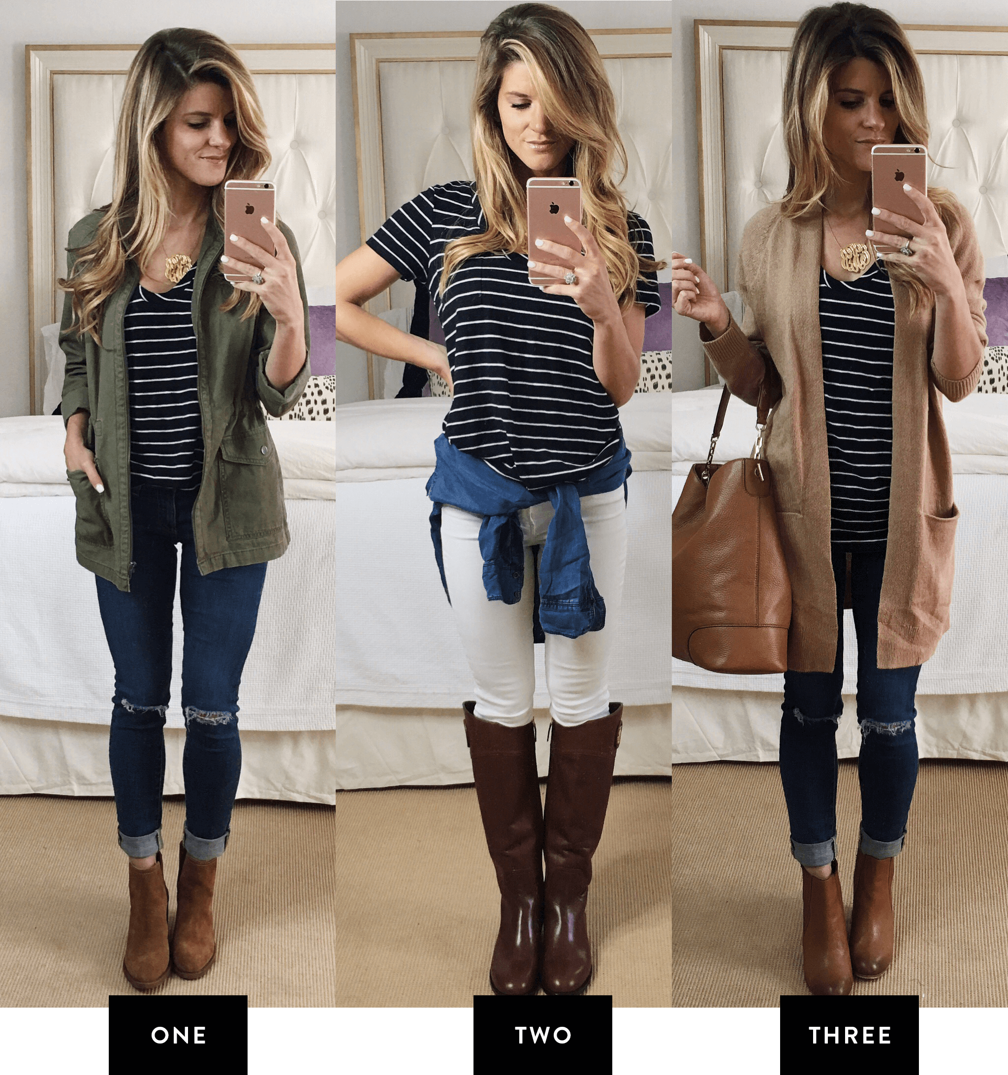 How to Make the Most of the #NSALE 2016 // Nordstrom Anniversary Sale 2016 - 6 Picks styled 3 different ways // Pick 4: short-sleeved black and white tee styled 3 different ways // 3 fall outfits with the same black and white tee