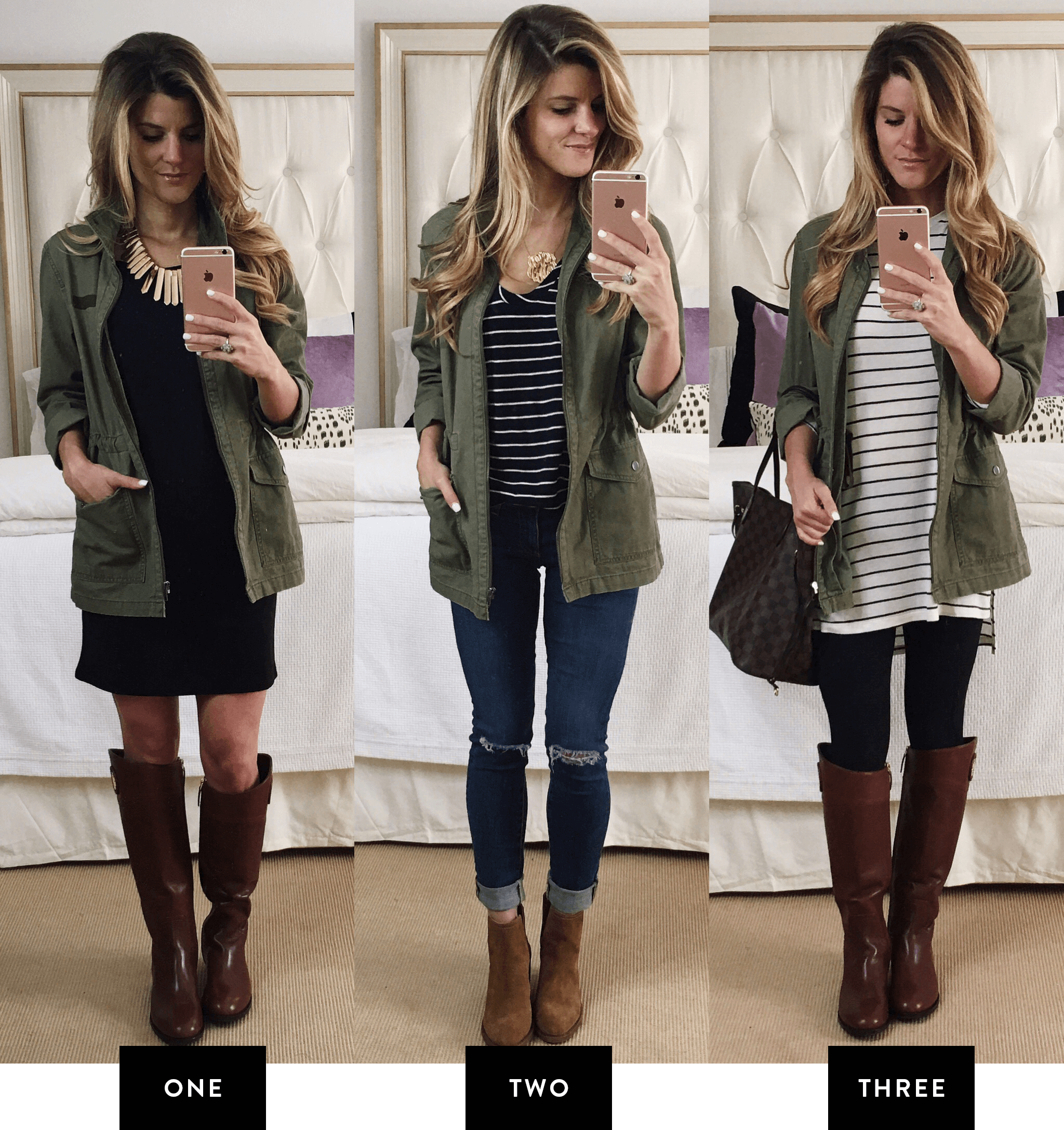 Nordstrom Anniversary Sale 2016 - 6 Picks styled 3 different ways // Olive Green Utility Jacket worn 3 ways