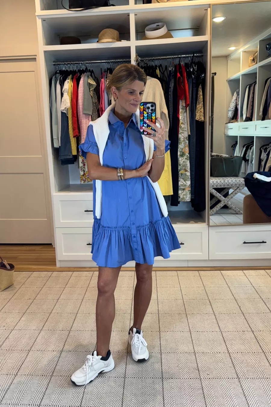 Blue ruffle shirt