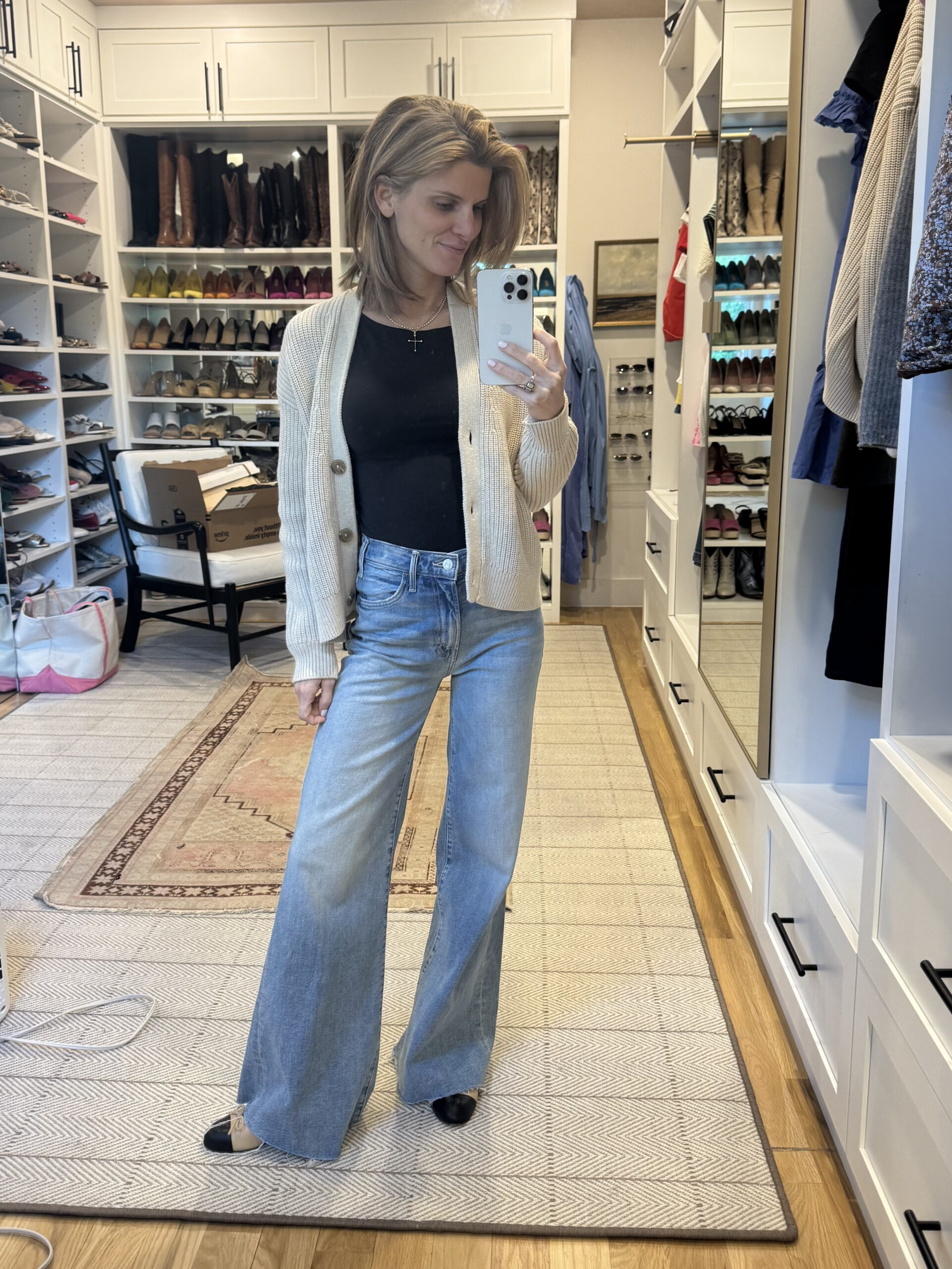 brighton butler Mother High Waist Wide Leg Jeans