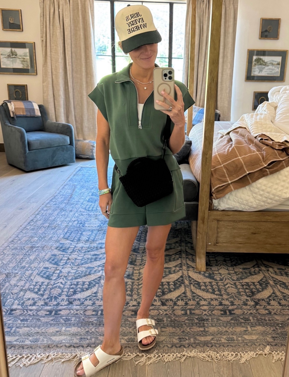 varley Half-Zip Sweat and high rise shorts brighton butler